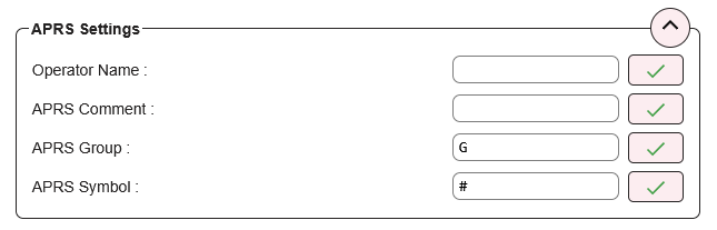 Panel APRS Settings MeshCom 4.0