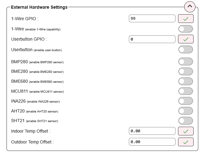 Panel External Hardware Settings MeshCom 4.0