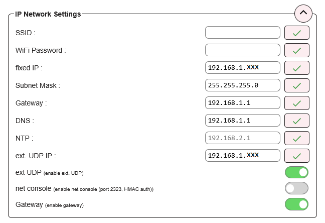 Panel IP Network Settings MeshCom 4.0
